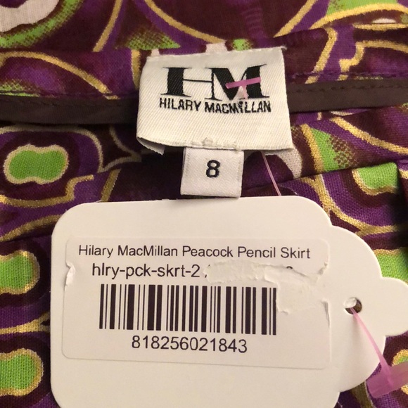 💜HILARY MACMILLAN💜PEACOCK PENCIL SKIRT W/POCKETS - Picture 7 of 7